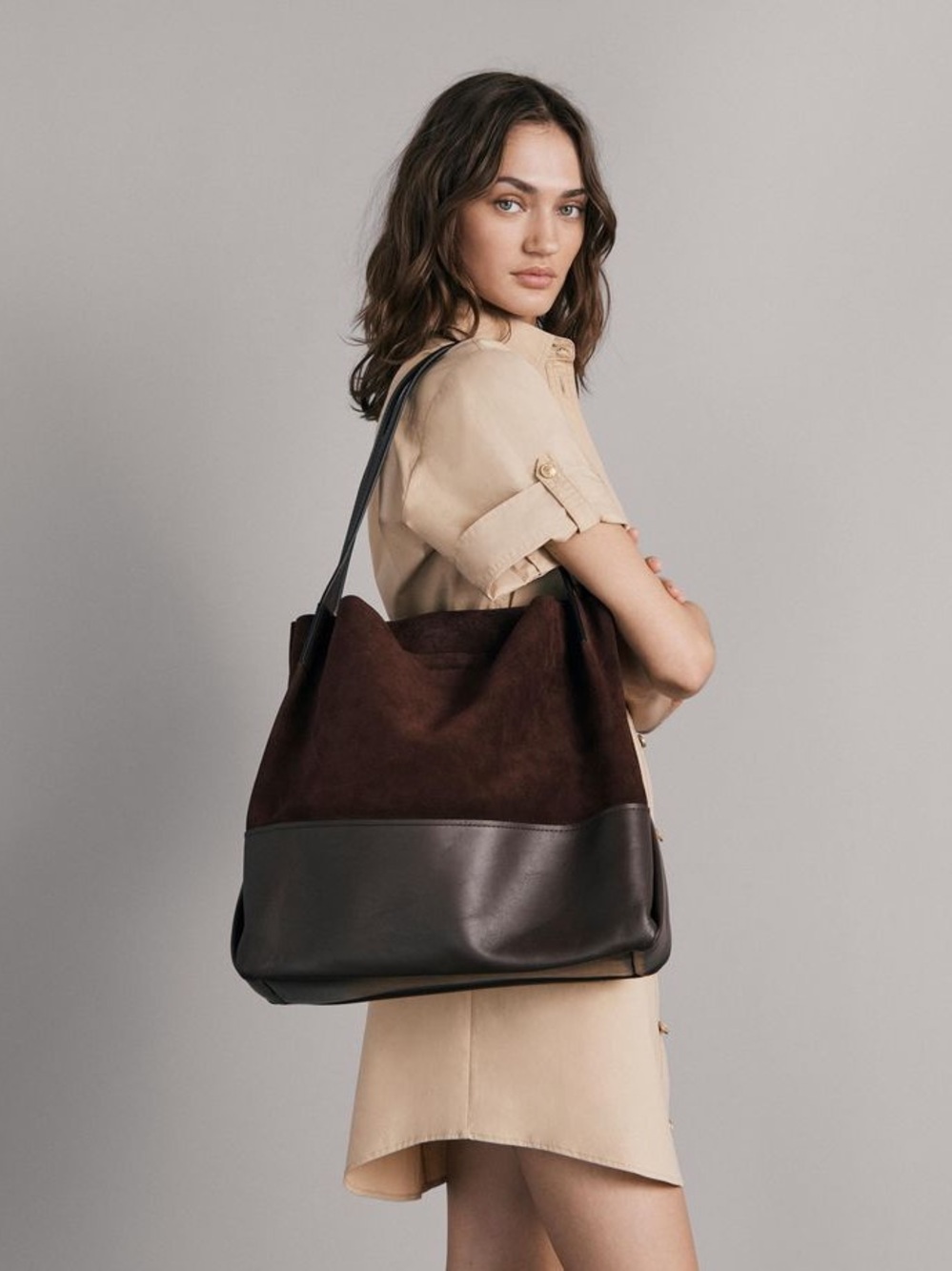 rag & bone women's suede passenger tote 2.0 in espresso